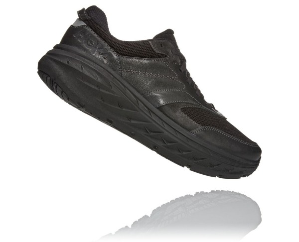 Hoka One One Bondi L Mens UK - Black Road Running Shoes - CMFQU3187